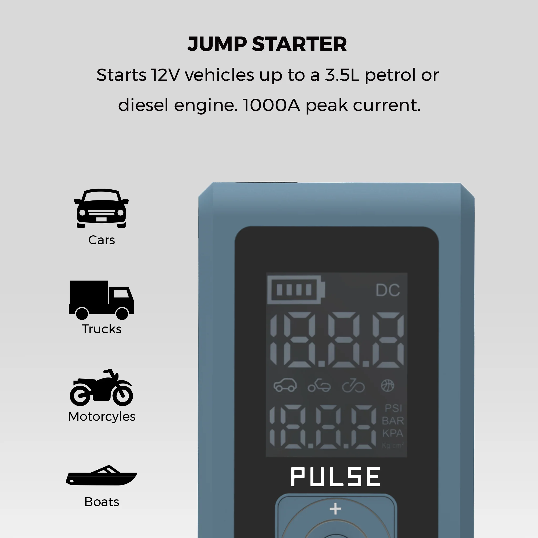 Jump Portable Car Jump Starter with Air Compressor - Image 6